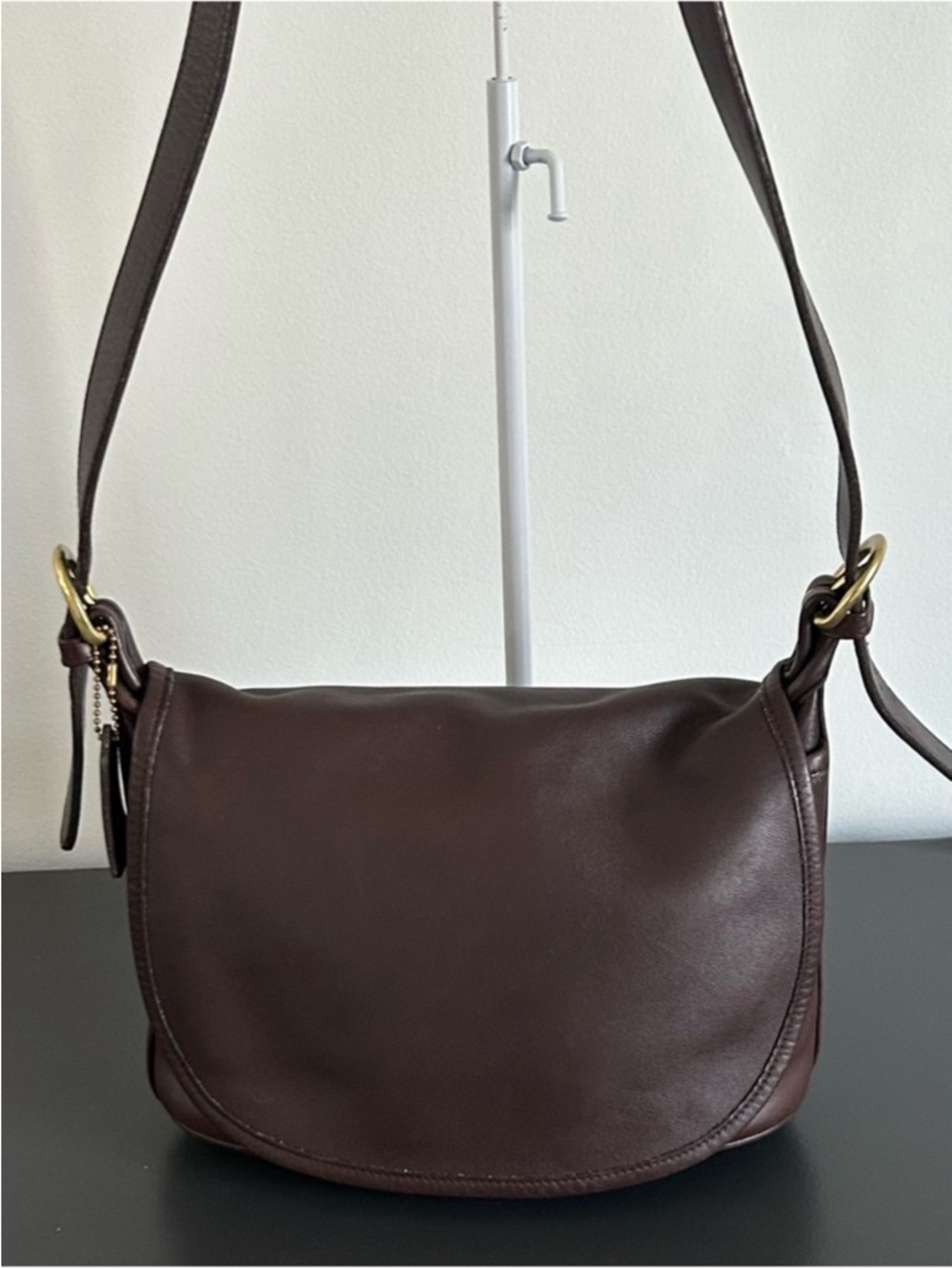 Coach Vintage Brown Leather Flap Shoulder Bag NYC Glove Tanned Leather Structure - Picture 5 of 16